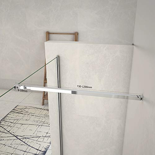 Barra Di Supporto Regolabile da 73-120 cm per Rinforzare Parete Box Doccia in Acciaio inossidabile Cromato Lucido