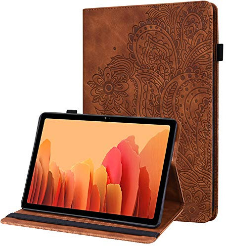 GLANDOTU Tablet Case for Lenovo Tab E10 (TB-X104F) Tablet-lightweight Shockproof Embossed Flip PU Leather Cover Case with fold Stand Protection - Brown