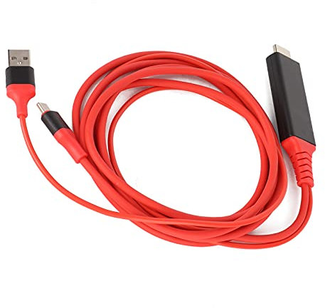 Lazimin USB C zu HDMI Kabel, 1,8m 3840 X 2160 30Hz, 4K X 2K, Typ C zu HDMI Kabel USB 3.1 Telefon zu TV Ladekabel(rot)
