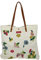 Cath Kidston Tragetasche aus Segeltuch mit Druckknöpfen, bestickt, 100 % Baumwolle, cremefarben, leuchtendes Blau, Large