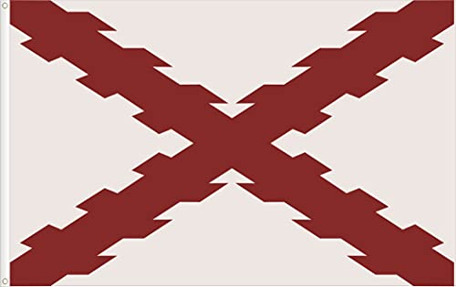 BANDERA DE LA CRUZ DE BORGOÑA. CALIDAD RASO PREMIUM 110 GRMS. MEDIDA GRANDE 150X90 CM.