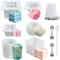 NICAVKIT Juego de 6 moldes de silicona para hacer velas, 3D moldes para moldear velas y mechas de velas, Molde para Vela para decoración del hogar, manualidades, velas aromáticas, jabón