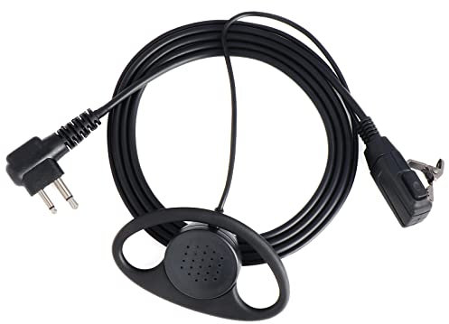 Kyrio Écouteurs talkie-walkie en forme de D avec microphone PTT pour la sécurité de la police compatible avec Motorola GP68 GP88 GP300 CP040 DP1400 CT150 2 voies
