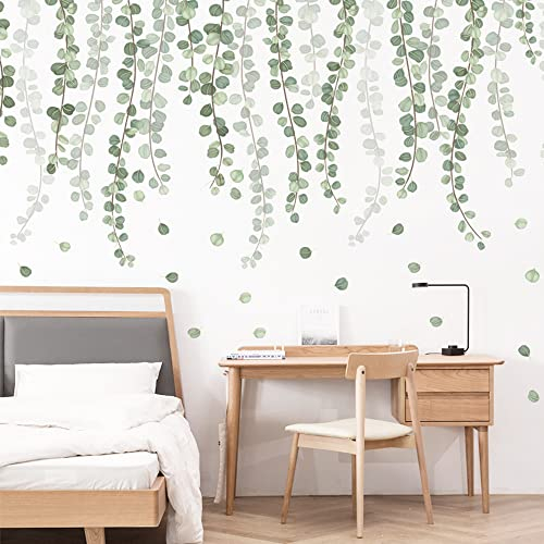 duoyif Stickers Muraux Feuilles De Vigne Sticker Mural Verte Vigne Autocollants Muraux Lierre Stickers Muraux Plantes Tropicale Vertes Décoration Murale Chambre Salon Bureau Cuisine 45 x 100 cm