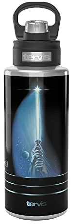 Tervis Star Wars Return of The Jedi Lightsaber Triple Walled Insulated Tumbler Travel Cup Keeps Drinks Cold, 32oz Wide Mouth Bottle, Stainless Steel