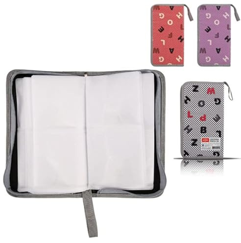 Porta CD Custodia per Dischi CD e Dvd, Borsa Protettiva, con Cerniera di Chiusura,Organizer per Auto da 80 posti, Dimensioni 28,5 x 16 x 5 cm,Stampa Casuale
