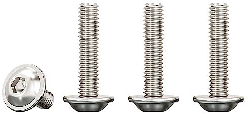 Drenky Viti a Testa Bombata con Esagono Incassato e Flangia M5x25mm,20 Pezzi Bullone Meccanico Acciaio Inox A2 V2A Viti Completamente,Filettatura Completa Metrica
