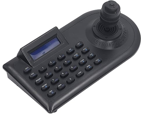 Controlador de Joystick de Cámara PTZ, Mini Teclado de Controlador de Cámara PTZ Analógico con Joystick 4D, RS485, para Cámaras Domo IP PTZ (Enchufe de la UE)
