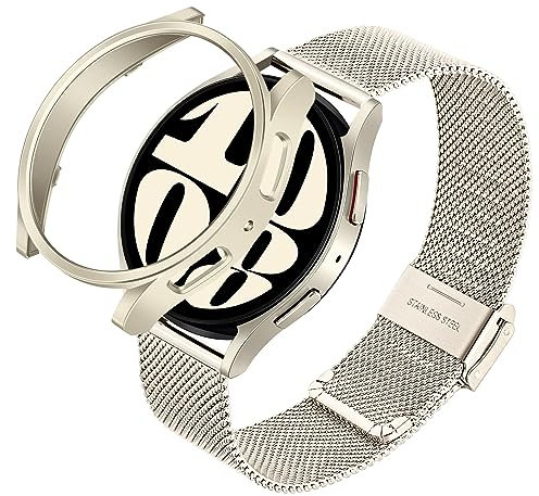 TRUMiRR Bracelet Remplacement pour Galaxy Watch 6 40mm Gold Frauen, Bracelet en acier inoxydable diamant bracelet femme bijoux für Samsung Galaxy Watch 6 5 4 40mm