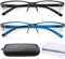 AJYADO Blaulichtfilter Lesebrille 1.25+ | 2-in-1 Komfortbrille mit Blaufilter für Männer und Frauen | Inklusive 2 Stück (Blau & Schwarz) Lesebrillen Set mit Lesestärke