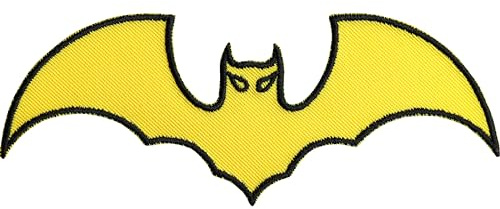 Batman Patch | Superhero Aufbügler zum annähen/aufbügeln Fledermaus Logo Superhelden Comics Fan | Batmen Abzeichen für Helden Uniform 120x50mm