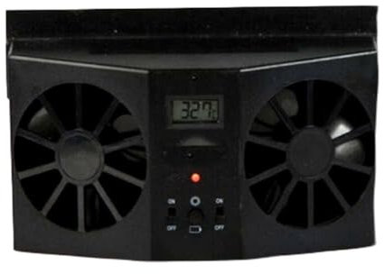 Solar Power Car Fans That Blow Cold Air, Portable Battery Powered Rechargeable Exhaust Fan, Dual Head Cool Fan Cooler Ventilation/228 (Color : Black, Size : 3 FAN)