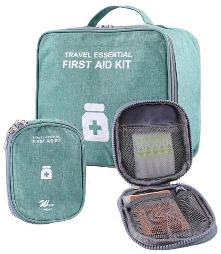 Medikamententasche, 3 Stk Reiseapotheke Tasche, GroßeNotfalltasche Leer Erste Hilfe Tasche, Tragbar Medikament Tasche für Reisen Home Büro, Grün