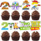 Cartoon Story 2nd Birthday Decorations 40ps Blue Sky and White Cloud Cow Birthday Cupcake Toppers for Boys Girls 2nd Bday Cartoon Story Party Supples Decor (2nd birthday)