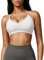 ZAAYO Damen Sport BH Rückenfreie Neckholder Gym Bra Crush Halter Sport BHS Gepolsterte Push Up Bras Mittlere Unterstützung Workout BH Workout Yoga Top Weiß XL