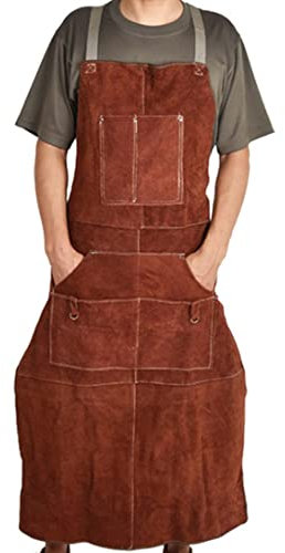 Jeorywoet Leather Welding Work Shop Apron Heat-Resistant Insulation Protection for Woodworking Blacksmith, leather apron