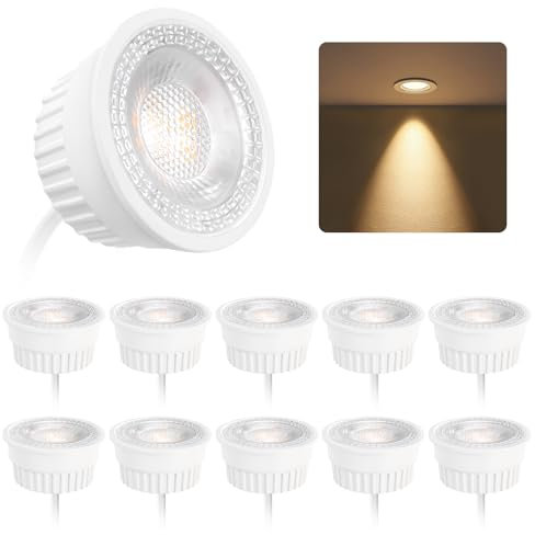 BOYIR LED Modul 230V 5W Ultra Flach - Warmweiss 3000K - LED Modul ø50mm 500lm für Einbaustrahler Aufbauspot und Deckenspots, Ersetzt GU10 MR16 Leuchtmittel, 38 Grad, 10er Pack