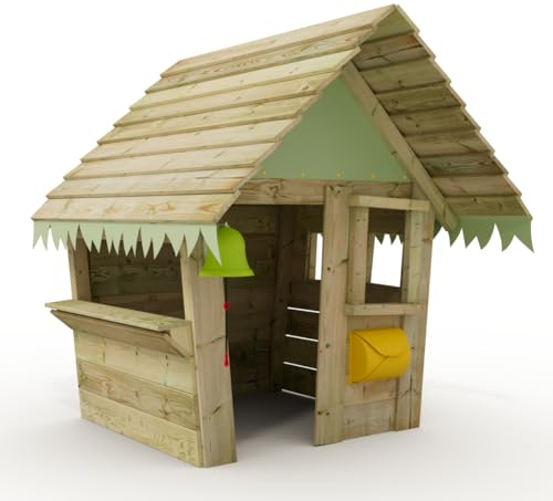 Wickey Spielhaus Saloon - Kinderspielhaus aus Holz, Gartenhaus für Kinder, extrem witterungsbeständig - aus kesseldruckimprägniertem Massivholz - Pastellgrün