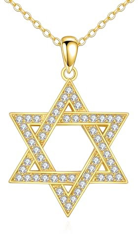 ONEFINITY David Stern Halskette 925 Sterling Silber David Stern Anhänger Halskette David Stern Schmuck Geschenk für Frauen Männer