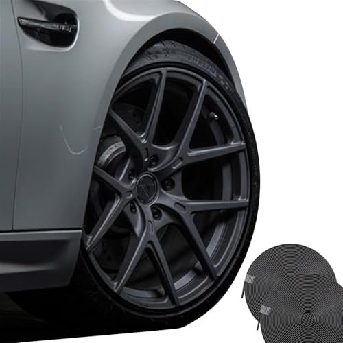 Auto Rad Schutzring Reifen Felgenschutz, Radnabe Felgenkantenschutz Ring Gummi Dekoration Streifen, Selbstklebende Protektor-Band Felgenschutz Streifen für Auto Dekoration (Schwarz)