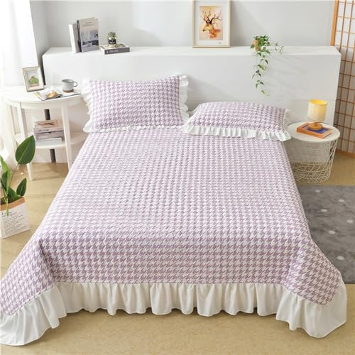Copriletto trapuntato estivo leggero, viola, 240 x 245 cm, in poliestere, tecnologia di trapuntatura ad ultrasuoni, copriletto per camera da letto