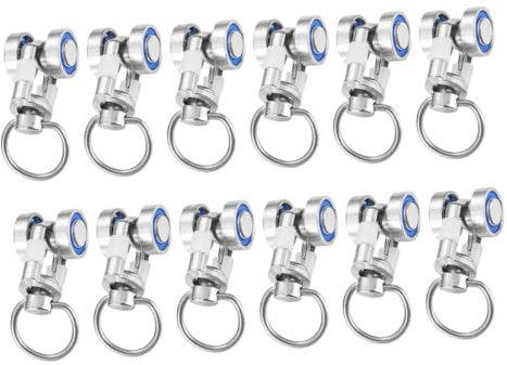 IMIKEYA 12 Stück Rollen für Vorhangschienen: Metall Vorhangschienen Gleiter Rollen leise Gardinengleiter Schienen Rolle Vorhangrollen - Twin auf Rolle, zum Aufhängen von Vorhängen