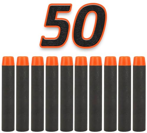 König Design Nerf Pfeile - 50 Stück Nerf Darts Nerf Munition Pfeile Dart Bullets Refill Darts Foam Pfeile für N-Strike Elite Blasters Series Hasbro Fortnite
