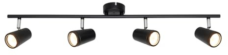 LITECRAFT Trisha Spotlight Bar Bathroom GU10 Adjustable 4 Light - Matte Black