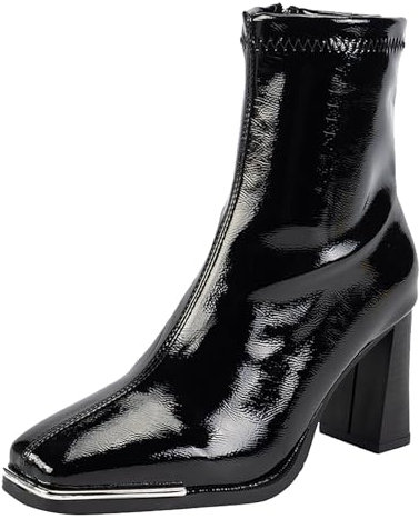 Generico Scarpe Donna Stivali Stivali Brillantini Donna Scarpe Donna Stivali Cucito Solido Piatto Con Scarpe Caratteristiche: Anfibi Donna Senza Lacci Stivali Neri Alti Donna (Black, 40)