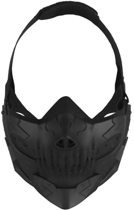 Adjustable Breathable Skull Face Mask,Cyberpunk, Futuristic Rebel Skull Half Face Mask Tactical Airsoft Mask For Cs Wargame Halloween Cosplay Costume Party