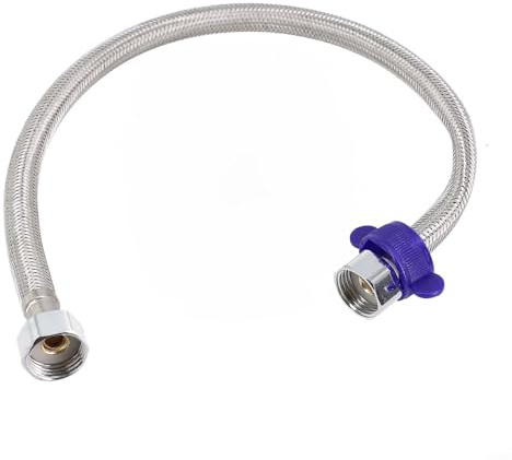 Tuyau flexible 1/2 en acier inoxydable pour connecter robinets et pommeaux de douche dans différents domaines (50 cm)