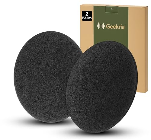 Geekria Komfort-Schaum-Ohrpolster-Abdeckungen, kompatibel mit Logitech PC 860, Jabra Evolve 65, Sony WH-CH510, Ohrkissen (2 Paar, Schwarz)