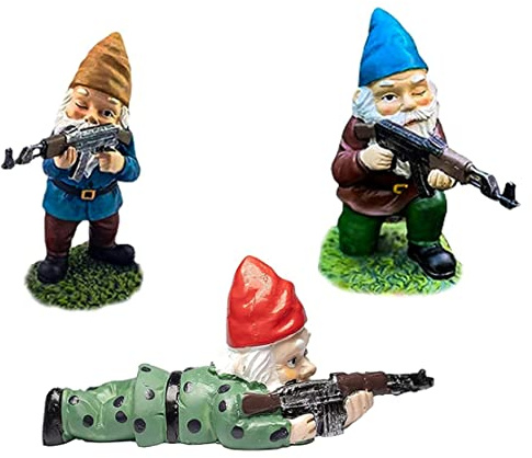 Garden Gnomes, Army Gnomes Outdoor Garden Statues, Desktop Indoor Outdoor Lawn Yard Decorations Halloween Holiday Christmas Thanksgiving Favors (Red+Yellow+Blue)
