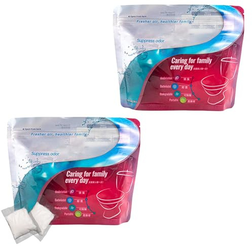 Reflimand 60PCS Portable Toilet Gel, Absorbent Gel, Camping Toilet Gels, Liquid Solidifier with Odor Neutralizer, Camping Toilets Absorbent Powder, Waste Gelling Tool for Hiking, Fishing, Traveling