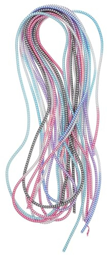 CLISPEED 8 Pcs 1.4m Cable Management Sleeve for Data and Network Cables, Flexible Pvc Wire Protector with Electroplating Coiled Tube Design, for Office and Tv Entertainment Assorted style