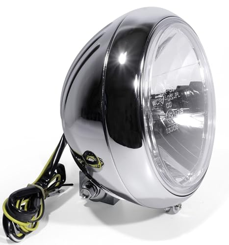 WTMT 7 Scheinwerfer Chrom H4 Transparent Grooved f Harley Davidson Softail Universal