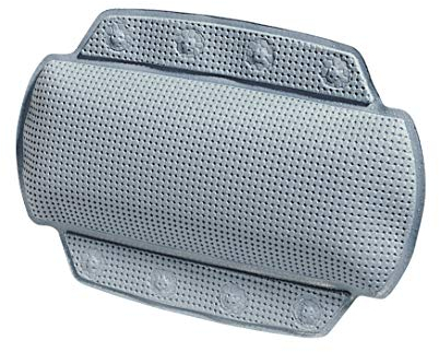 Spirella Badewannenkissen Alaska Grau mit 8 Saugnäpfen antibakteriell, rutschhemmend 23 x 32 cm waschbar, Made in Germany, 1 Stück (1er Pack)