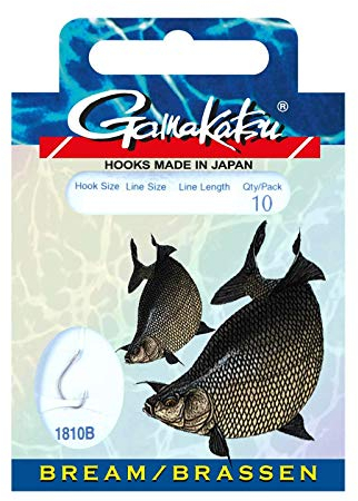 Gamakatsu Brassen- / Feederhaken Brüniert, gebunden, Gr. 12, 0,14mm