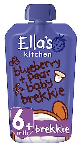 Ella's Kitchen Stage 1 From 6 Months Organic Baby Brekkie Blueberry and Pear (Pack of 6)