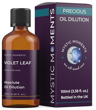 Mystic Moments | Violet Leaf Absolute Oil Dilution 100ml | 3% Viola Odorata in Jojoba | Fresh Green Floral Aroma | French Solvent-Extracted | Skincare & Aromatherapy Blend | Pre-Diluted