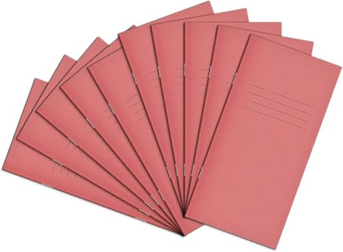 Rhino 8 x 4 Exercise Books, 32-Page / 10mm Squared Paper Notebook, 100-Pack, Writing Book, Office & School Stationery Supplies, Pink