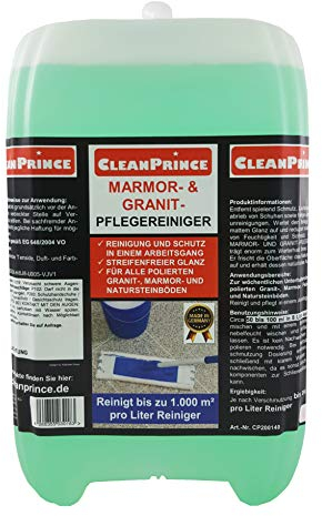 CleanPrince Marmor Granit Pflegereiniger 5 Liter Feinsteinzeug Naturstein Marmorreiniger Granitreiniger Granitpflege