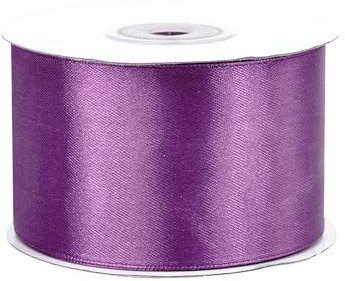 Satinband 50mm x 25m Rolle - FARBAUSWAHL in 3/6/12/18/25/38/50/75/100mm - farbecht & waschbar - Schleifenband für Hochzeit - Geschenkband zum Verpacken Dekorieren Basteln - Pflaume 473