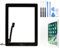 Schermo tattile per iPad 4 A1460, A1458, A1459, pannello frontale di ricambio con pulsante Home, attrezzi e adesivo (nero)