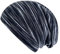 Wollhuhn ÖKO Jungen/Mädchen Bequeme Weiche Skater Long Beanie/Mütze/Beanie-Mütze/Strickmütze/Kinder-Mütze Jersey Gefüttert Übergangszeiten (Öko-Stoffe/Bio) 20150820 (Lines Schwarz/Grau, L)
