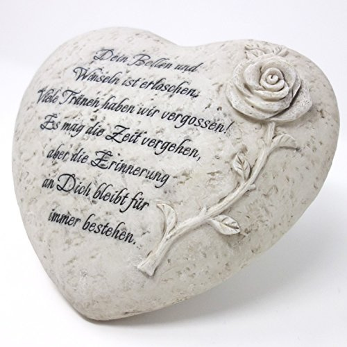 Trauer-Shop Tiergrabstein Herz mit Spruch, Dein Bellen und.. 17cm. 1 Stück