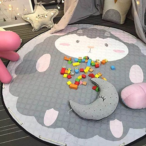 JameStyle26 Kinder Spielmatte Aufräumsack Spieldecke Teppich Kinderzimmer Kinderteppich Matte Teppich (Schaf)