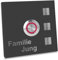 Jung-Edelstahl-Design Türklingel mit Gravur anthrazit Ral7016 pulverbeschichtet. Haustürklingel 70x70 mm Klingel Taster Led rot Klingelplatte Köln