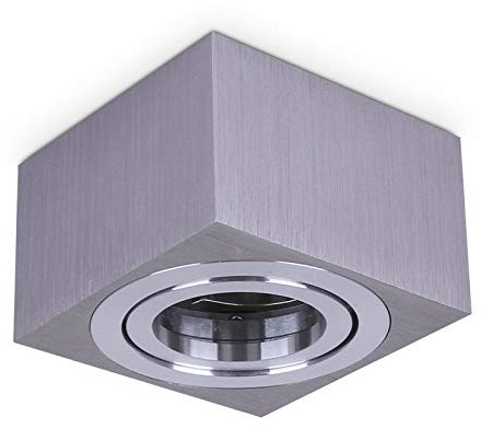 Mini-Aufbaurahmen Silber/Edelstahl eckig für Aufbauleuchte - Aufbaustrahler schwenkbar aus Aluminium 50mm hoch - für LED Module - Einbaustrahler,