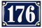 Personalized House Number Plaque - 10x15 cm (4 x 6) - Waterproof Door Numbers - Enamel Garden Wall Sign - Blue